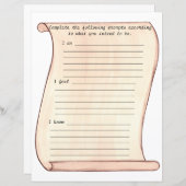 Scroll, ik ben, ik voel, ik weet het, gevoerd dagb (Voorkant / Achterkant)