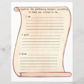 Scroll, ik ben, ik voel, ik weet het, gevoerd dagb (Voorkant)