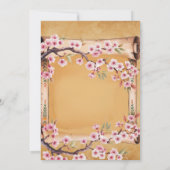 Scroll Japanese Cherry Blossom Vrijgezellenfeest Kaart (Achterkant)