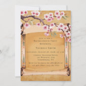 Scroll Japanse Cherry Blossom Bachelorette Party Kaart (Voorkant)