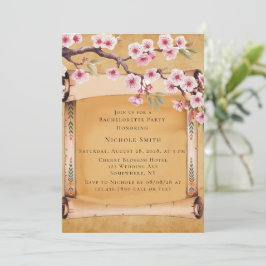 Scroll Japanse Cherry Blossom Bachelorette Party Kaart