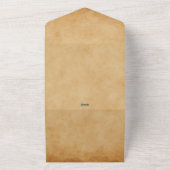 Scroll Japanse kersenbloesem bruiloft vieren All In One Uitnodiging (Buitenkant)