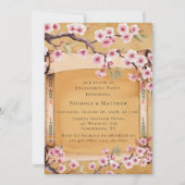 Scroll Japanse Kersenbloesem Verlovingsfeest Kaart (Voorkant)