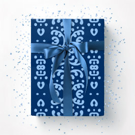 Scroll Kant in Blauwe Indigo Cadeaupapier