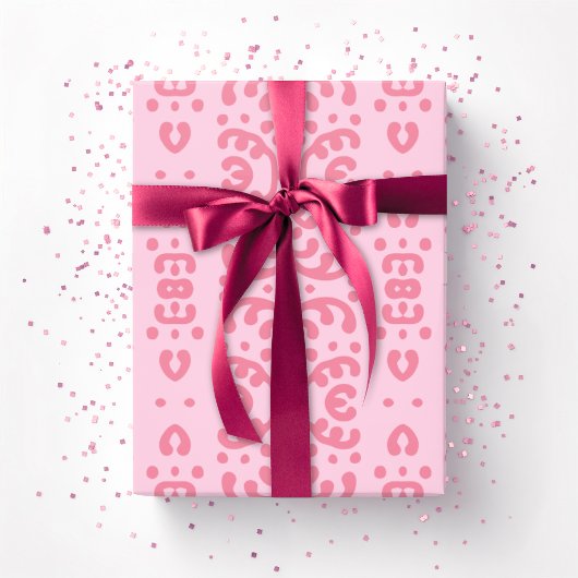 Scroll Kant in Roze Cadeaupapier