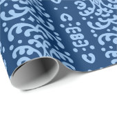 Scroll Lace in Blue Indigo Cadeaupapier (Rol Hoek)