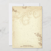 Scroll leaf  bruin beige huwelijksuitnodiging kaart (Achterkant)