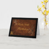 Scroll Leaf Gepersonaliseerd Verjaardag Wenskaart Kaart (Gele Bloem)