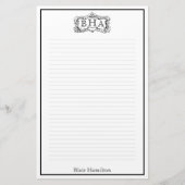 Scroll-Lijst monogram Briefpapier (Voorkant)