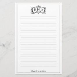 Scroll-Lijst monogram Briefpapier