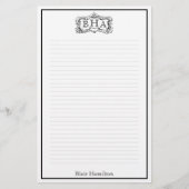 Scroll-Lijst monogram Briefpapier (Voorkant)