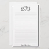 Scroll-Lijst monogram Briefpapier (Voorkant / Achterkant)