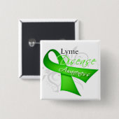 Scroll Lint - Ziekte van Lyme-bewustzijn Vierkante Button 5,1 Cm (Voorkant /achterkant)