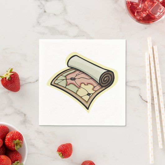 Scroll Map Napkins Servet