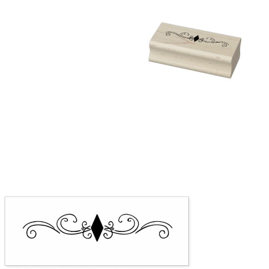 Scroll met Diamond Rubberstempel (Gestempeld)