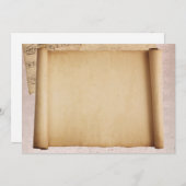 Scroll met muzieknotenuitnodiging kaart (Voorkant / Achterkant)