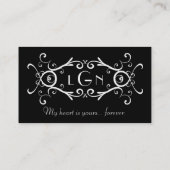  Scroll Monogram Black & White Website Card Visitekaartje (Achterkant)