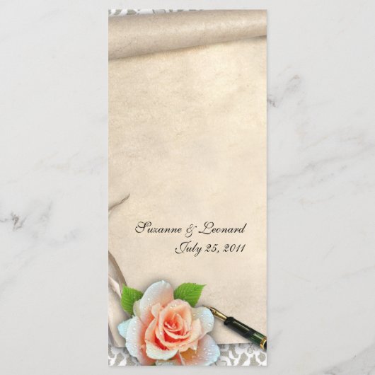 Scroll naar huwelijksmenu menu (Achterkant)