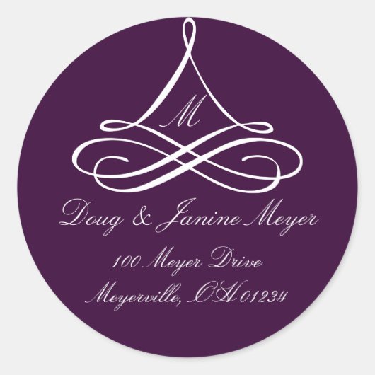 Scroll Ornament Adreslabel Stickers (Voorkant)