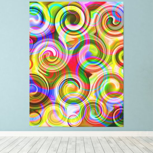 Scroll Pastel geometrisch abstract   Canvas Afdruk (Insitu (Houten vloer))