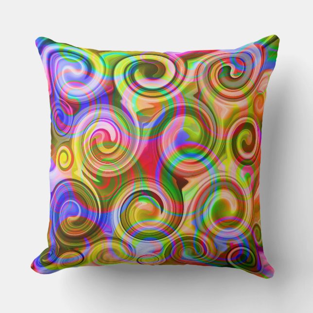 Scroll Pastel geometrisch abstract  Kussen (Voorkant)