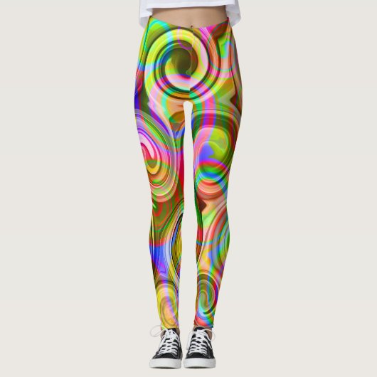Scroll Pastel geometrisch abstract Leggings (Voorkant)