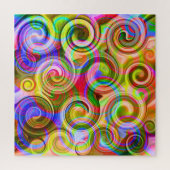 Scroll Pastel geometrisch abstract Legpuzzel (Verticaal)