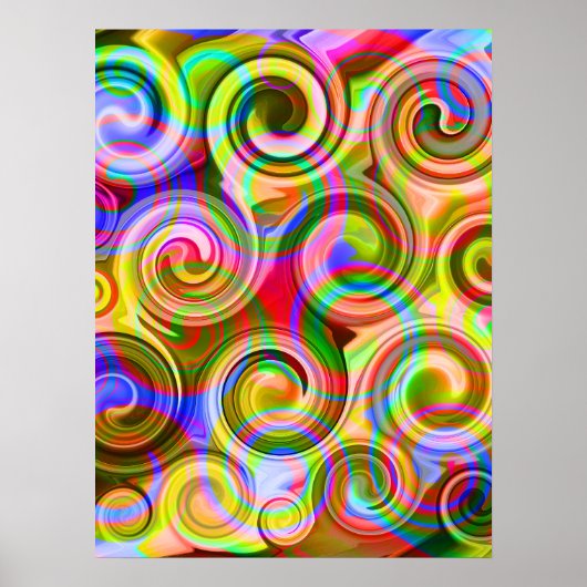 Scroll Pastel geometrisch abstract Poster (Voorkant)