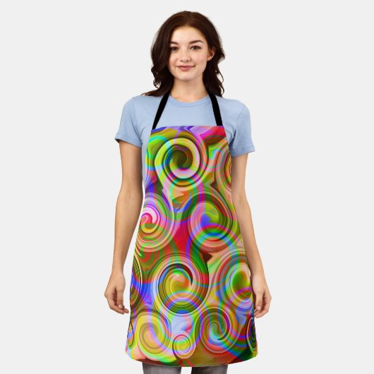 Scroll Pastel geometrisch abstract Schort (Gedragen)