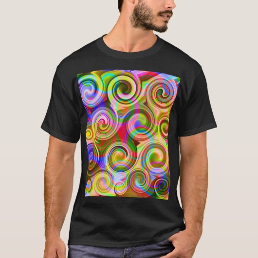 Scroll Pastel geometrisch abstract T-shirt (Voorkant)