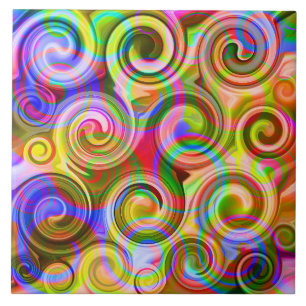Scroll Pastel geometrisch abstract Tegeltje