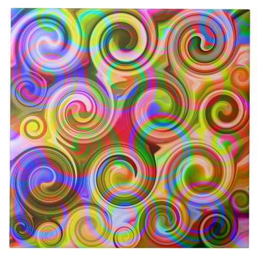 Scroll Pastel geometrisch abstract  Tegeltje (Voorkant)