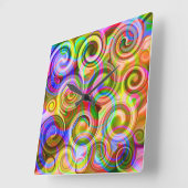 Scroll Pastel geometrisch abstract   Vierkante Klok (Hoek)