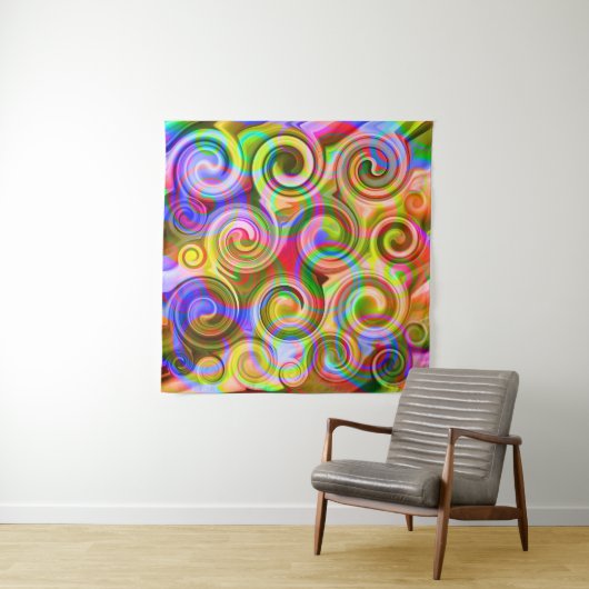 Scroll Pastel geometrisch abstract Wandkleed (In situ)