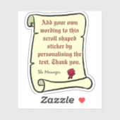 Scroll Perkament met Oude Stijltekst. Sticker (Vel)