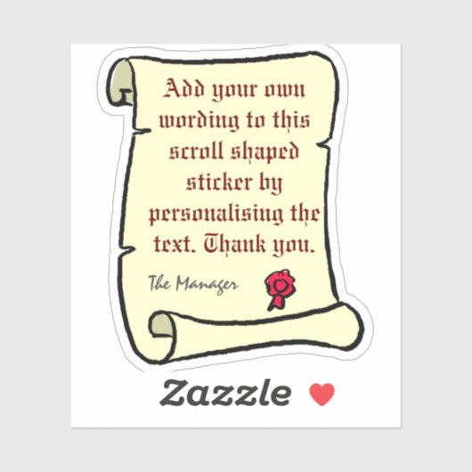 Scroll Perkament met Oude Stijltekst. Sticker (Vel)