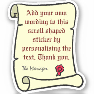 Scroll Perkament met Oude Stijltekst. Sticker