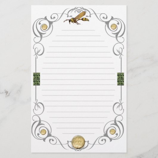 Scroll Potter Wasp Lined Briefpapier (Voorkant)