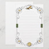 Scroll Potter Wasp Lined Briefpapier (Voorkant / Achterkant)