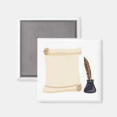 Scroll Quill & Ink Magneet (Voorkant / Achterkant)