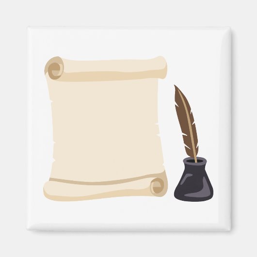 Scroll Quill & Ink Magneet (Voorkant)