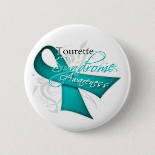 Scroll Ribbon - Tourette Syndrome Awareness Ronde Button 5,7 Cm