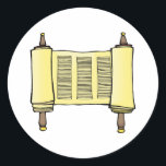 Scroll Ronde Sticker<br><div class="desc">Traditioneel afbeelding van een rol.</div>