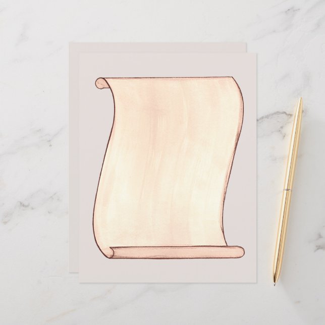  Scroll Scrapbook Journal Paper (Voorkant / Achterkant in situ)