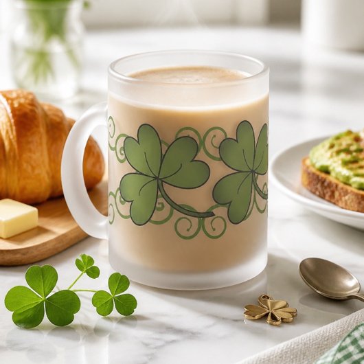 Scroll & Shamrock Matglas Koffiemok
