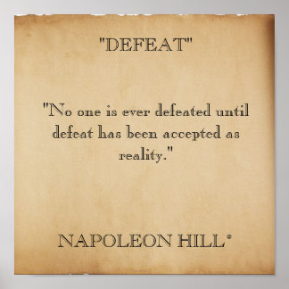 scroll-stock2, "DEFEAT" Niemand wordt ooit verslag Poster