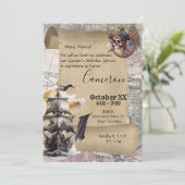 Scroll Treasure Kaart Piraten Party (Staand voorkant)