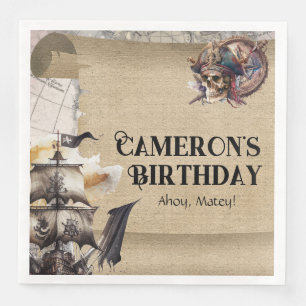 Scroll Treasure Kaart Piraten Party Servet