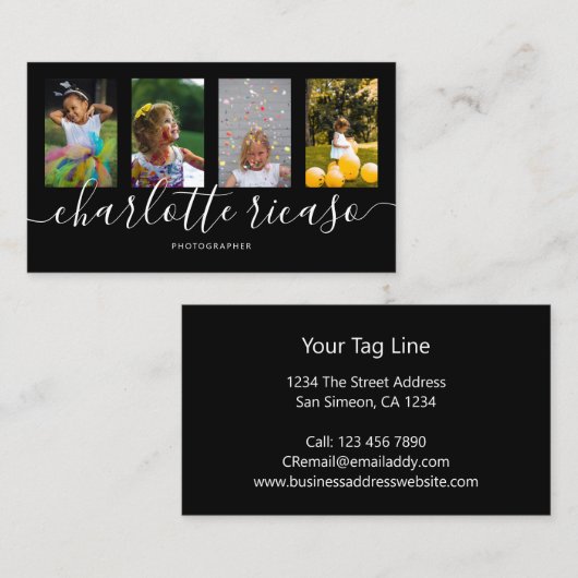 Scroll Typografie 4 Het Malplaatje van de Foto Per Visitekaartje (Voorkant / Achterkant)