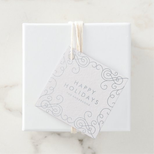 Scroll Vakantie Folie Favor Tag (Met doos)